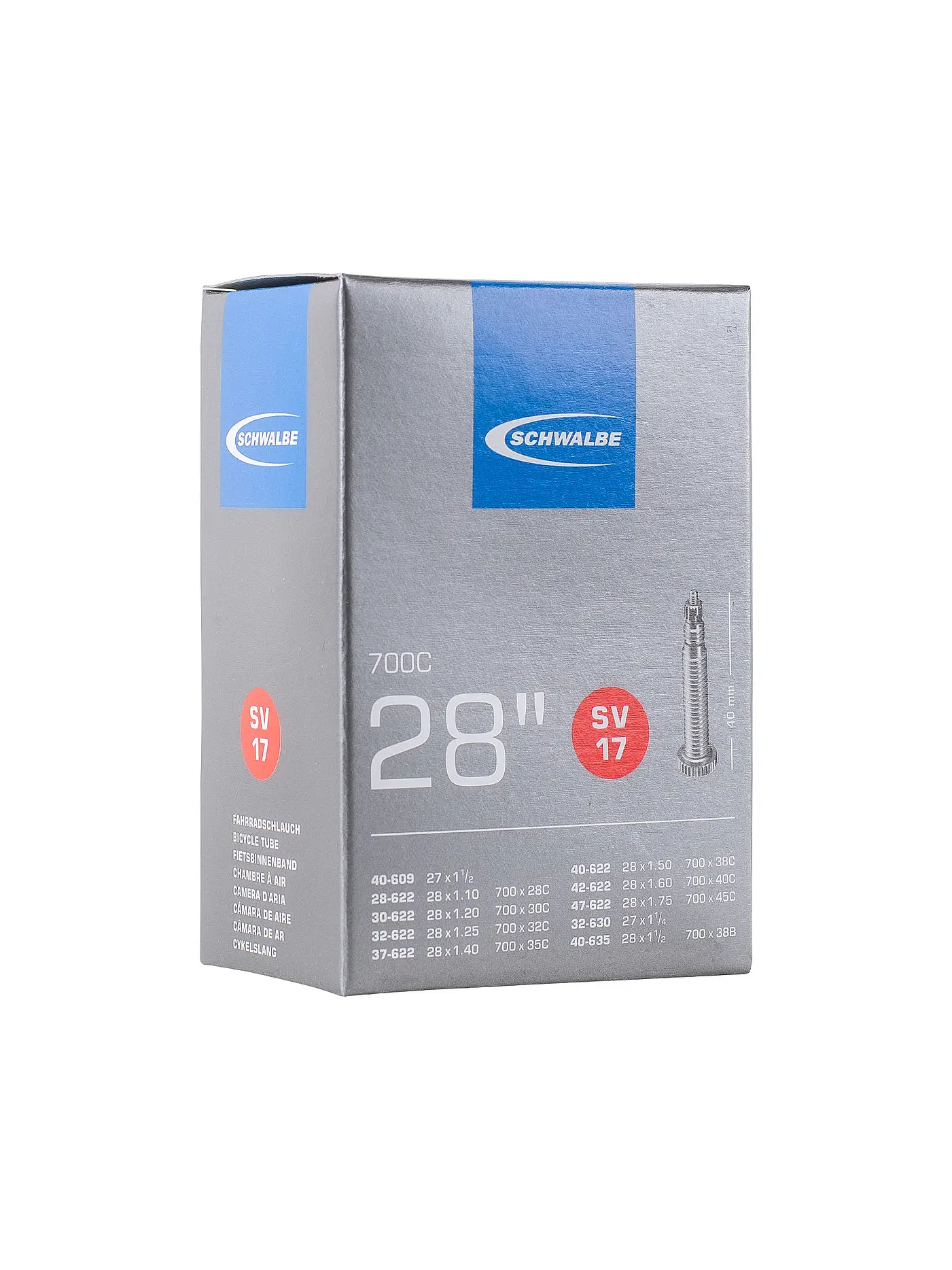 SCHWALBE | Fahrradschlauch Nr.17 SV40 (28"/700C) | 